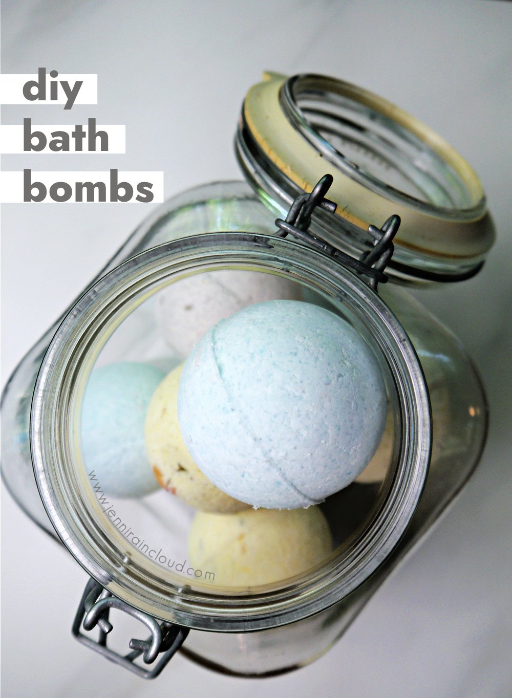 Large jar with bath bombs