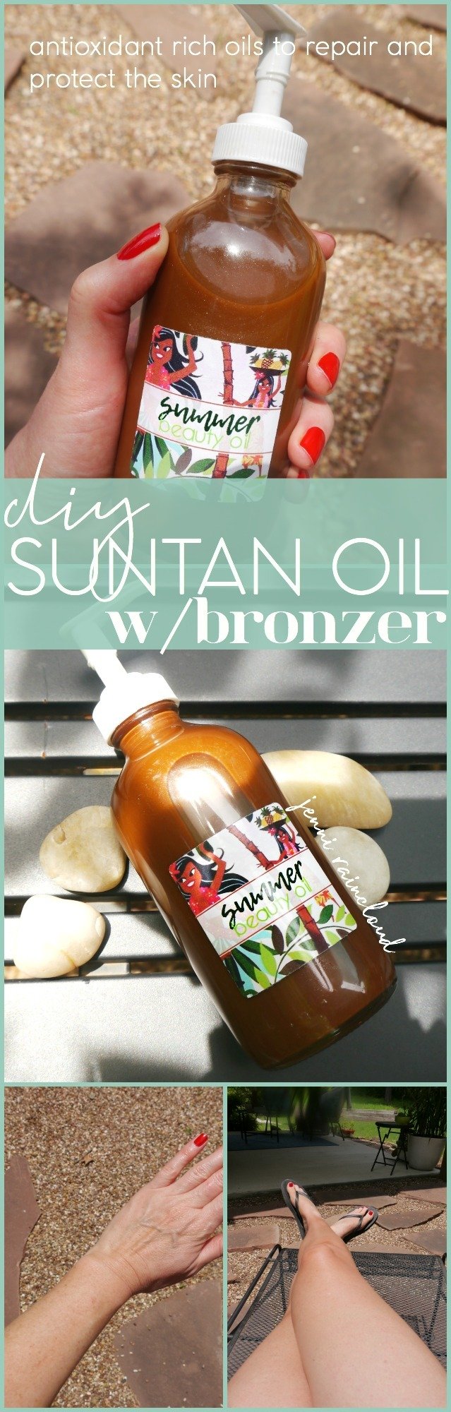 DIY Suntan Oil with bronzer