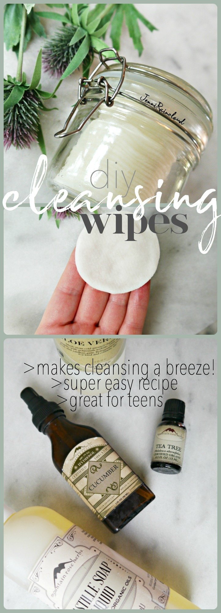 DIY cleansing facial wipes