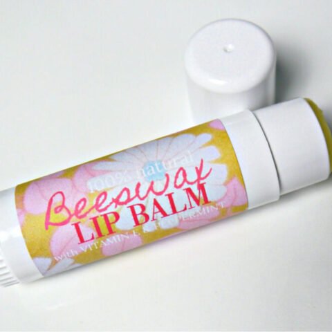 Lip Balm tube with beeswax lip balm label
