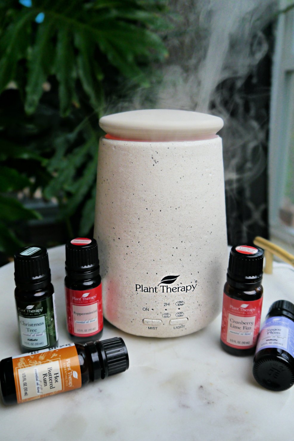 Plant Therapy Diffuser with diffuser blends around it.